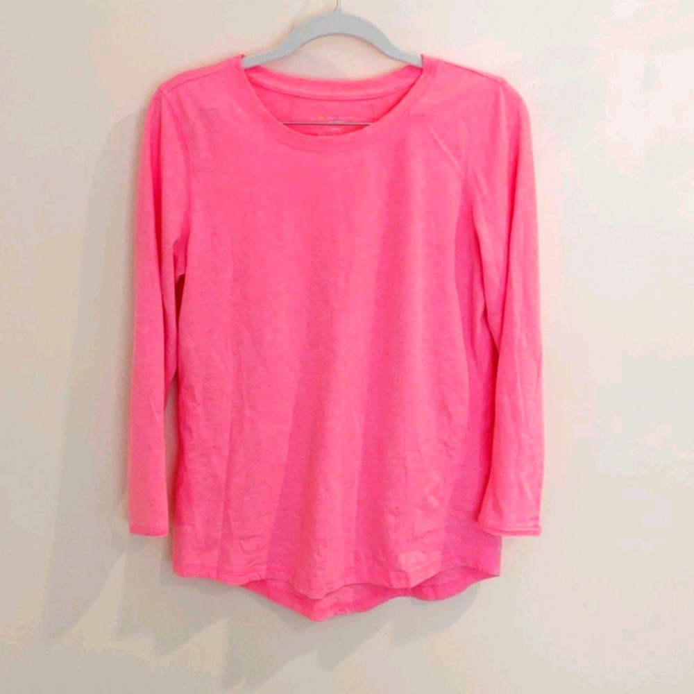 Bright pink long sleeve active shirt